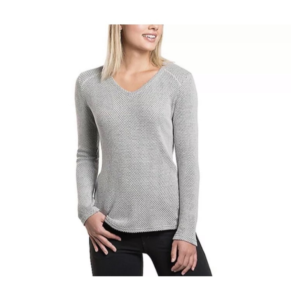 KUHL Lyric Sweater Grey V Neck Large